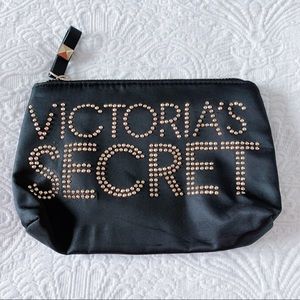 Victoria's Secret Black & Gold Zipper Pouch